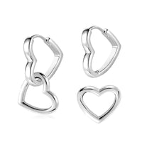 14K Gold plated Square/Oval/Heart Double Hoop Drop Earrings