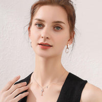 14K Gold plated Square/Oval/Heart Double Hoop Drop Earrings