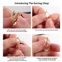 14K Gold plated Square/Oval/Heart Double Hoop Drop Earrings