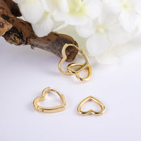14K Gold plated Square/Oval/Heart Double Hoop Drop Earrings