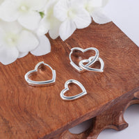 14K Gold plated Square/Oval/Heart Double Hoop Drop Earrings