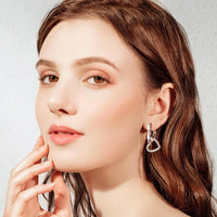 14K Gold plated Square/Oval/Heart Double Hoop Drop Earrings