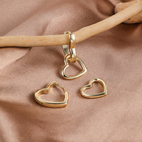 14K Gold plated Square/Oval/Heart Double Hoop Drop Earrings