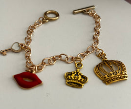 Royalty Charm Gold Plated Bracelet