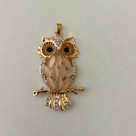 Rhinestone Owl Pendant