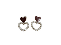Pearl Stud Heart Earrings