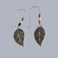 Lush Leaf Beaded Drop Earrings