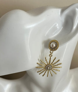 Gold Pearl Drop Earrings