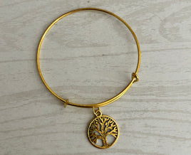 Gold Bangle With Charm