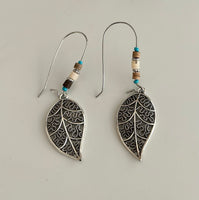 Lush Leaf Beaded Drop Earrings