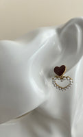 Pearl Stud Heart Earrings