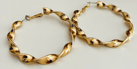 Golden Twisted Hoop Earrings
