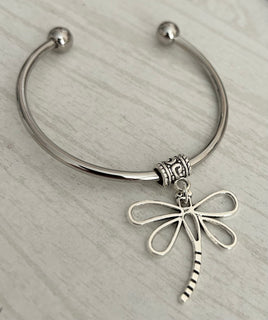 Dragonfly Charm Silver Plated Bracelet
