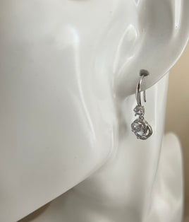 Elegant Sterling Silver Drop Flower Earrings