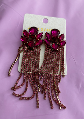 Elegant Flower Stones Dangle Earrings